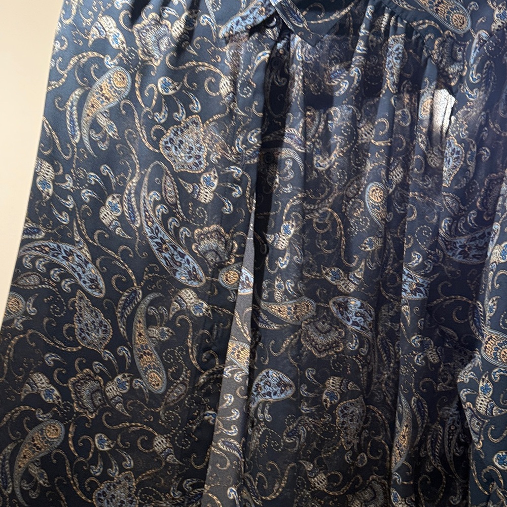 H&M Blue Paisley Blouse